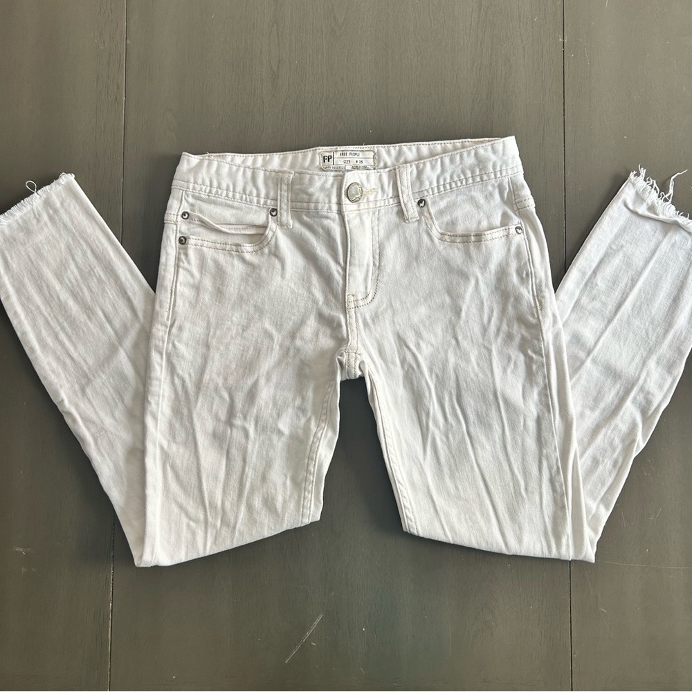 White Free People skinny jeans